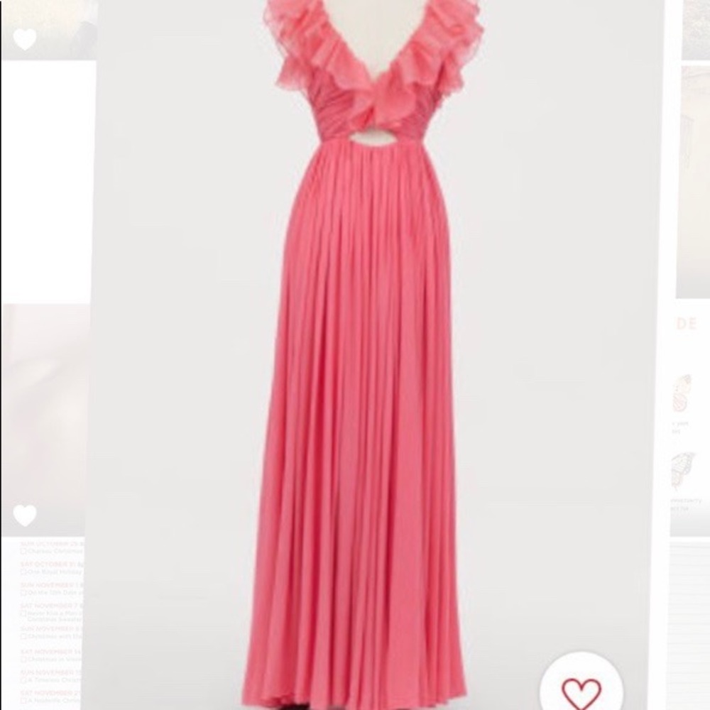 Giambattista Valli x H&M pink gown dress long maxi ruffles prom vintage designer